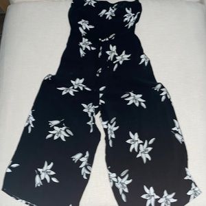 Black and White Floral Romper